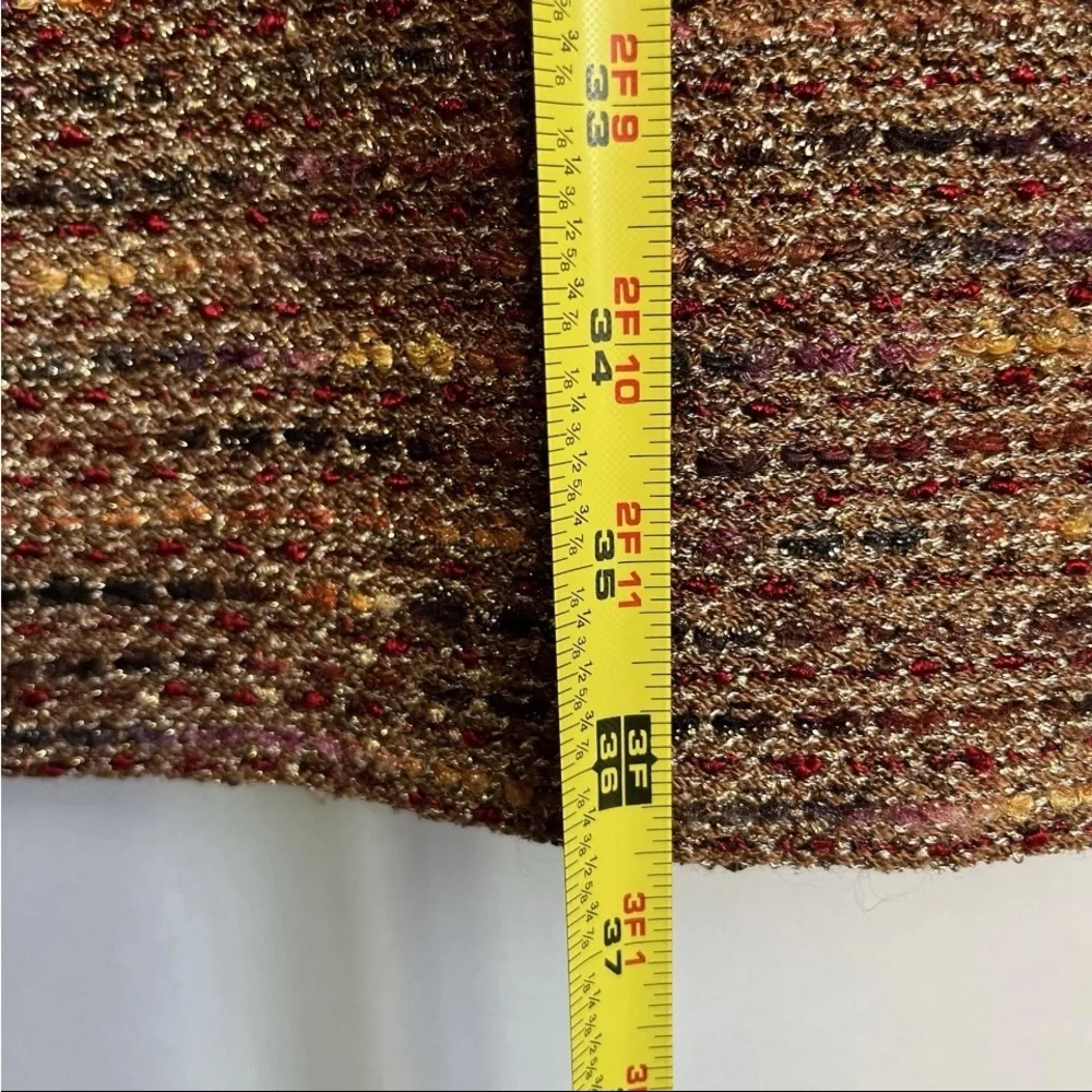 St John Couture Knit Suit Sz 14/16 Jacket Blazer Shimmer Gold Trim Luxury READ - Picture 11 of 16